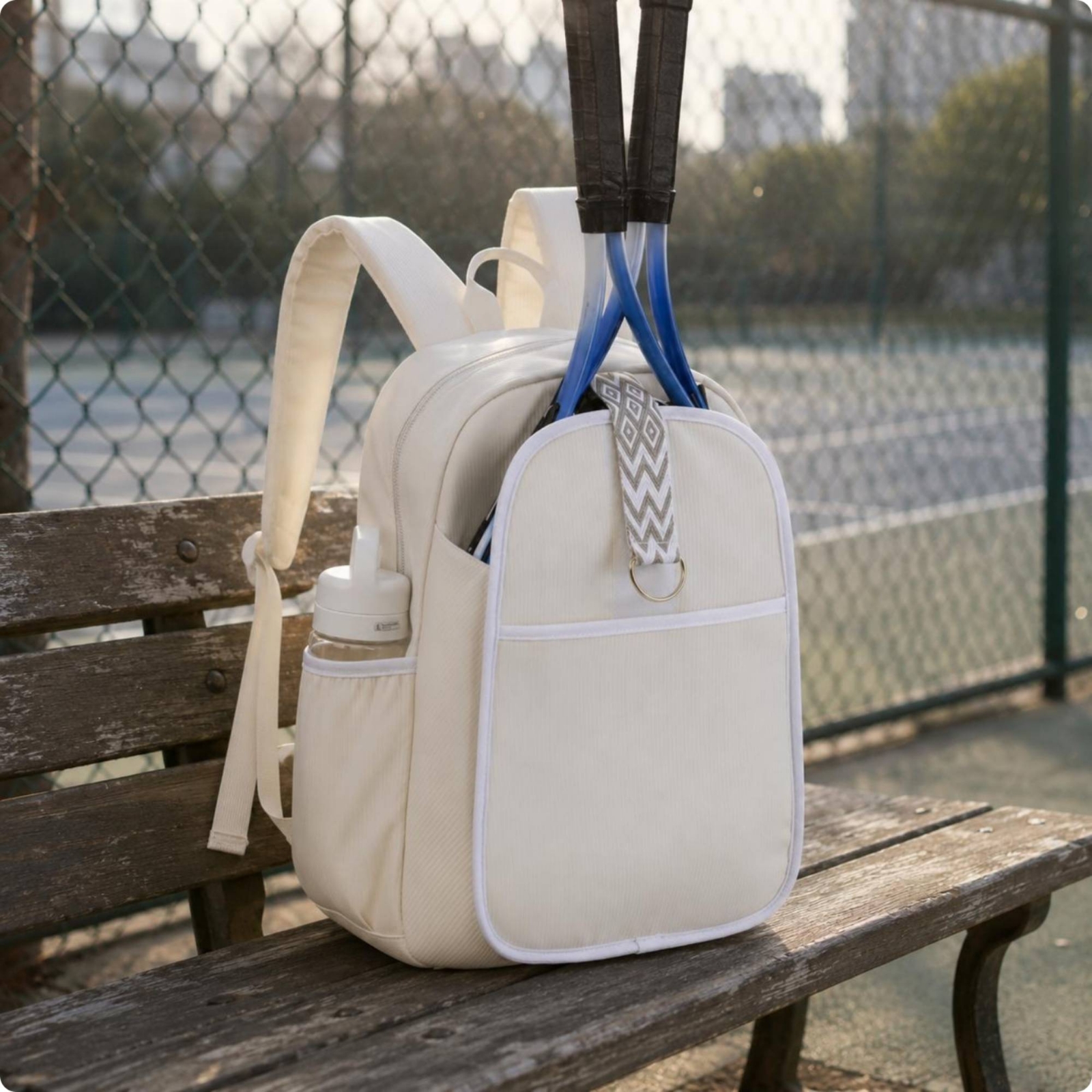 Backpack Racket Bag - กระเป๋าใส่ไม้เทนนิส 2 ไม้ น้ำหนักเบา กระเป๋าเทนนิสขนาดใหญ่ ซิปเลื่อนง่าย