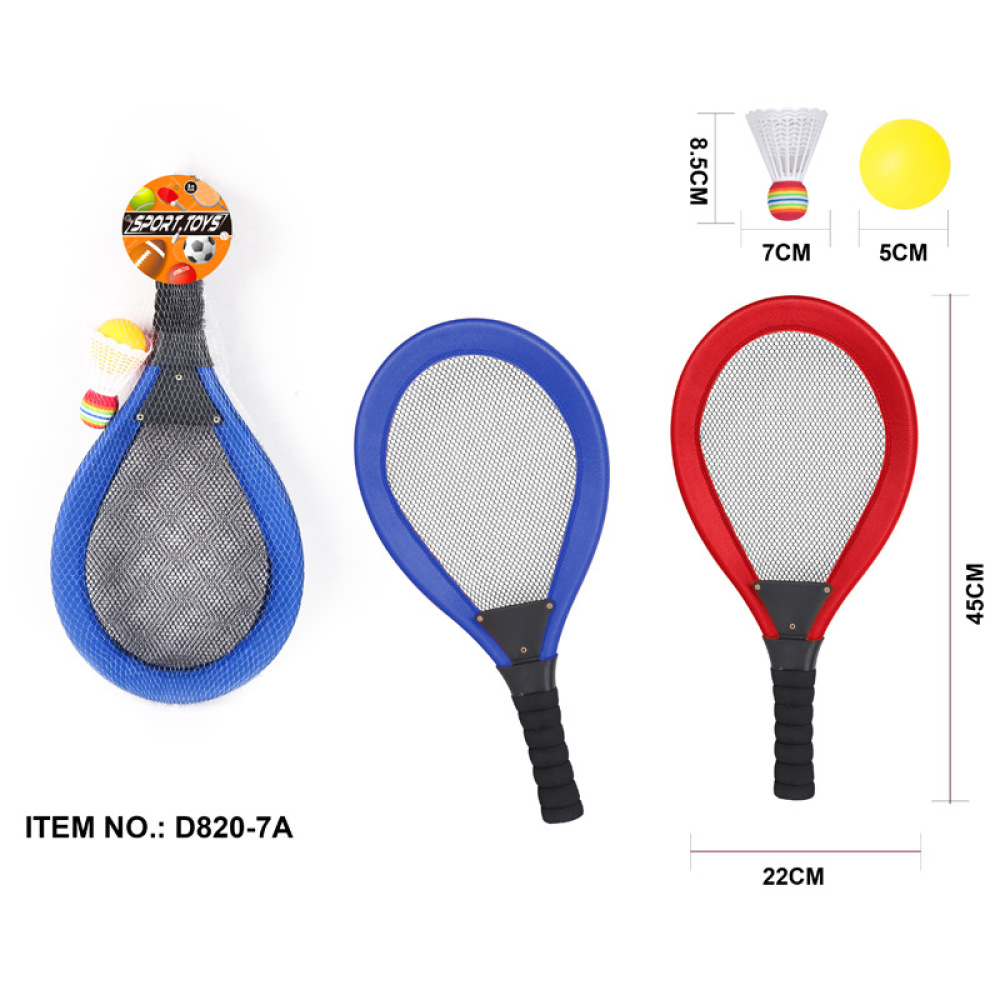 Badminton Fun Game - ชุดไม้แบดมินตันสำหรับเด็ก ของเล่นกีฬากลางแจ้ง เกมสร้างสัมพันธ์ระหว่างพ่อแม่ลูก อุปกรณ์ฝึกซ้อมผ้าเนื้อนุ่ม สำหรับสนามหลังบ้านและชายหาด