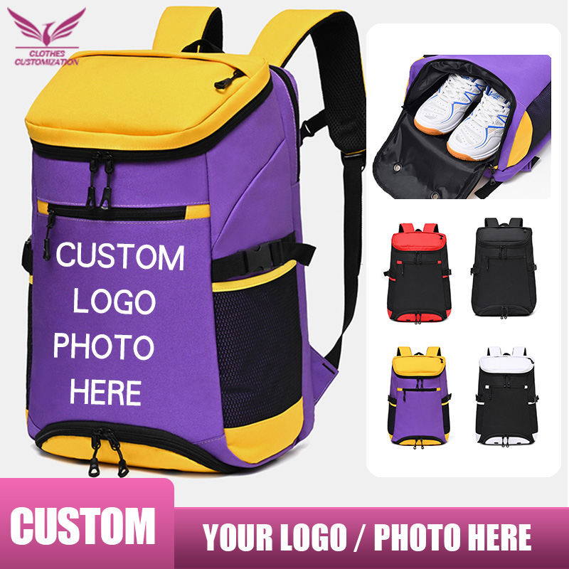 Badminton Logo - กระเป๋าเป้สะพายหลังสำหรับแบดมินตันขนาดใหญ่ รับสกรีนโลโก้ กระเป๋าฝึกซ้อมบาสเก็ตบอล กระเป๋าของขวัญสำหรับการแข่งขัน กระเป๋าแบบกำหนดเองได้