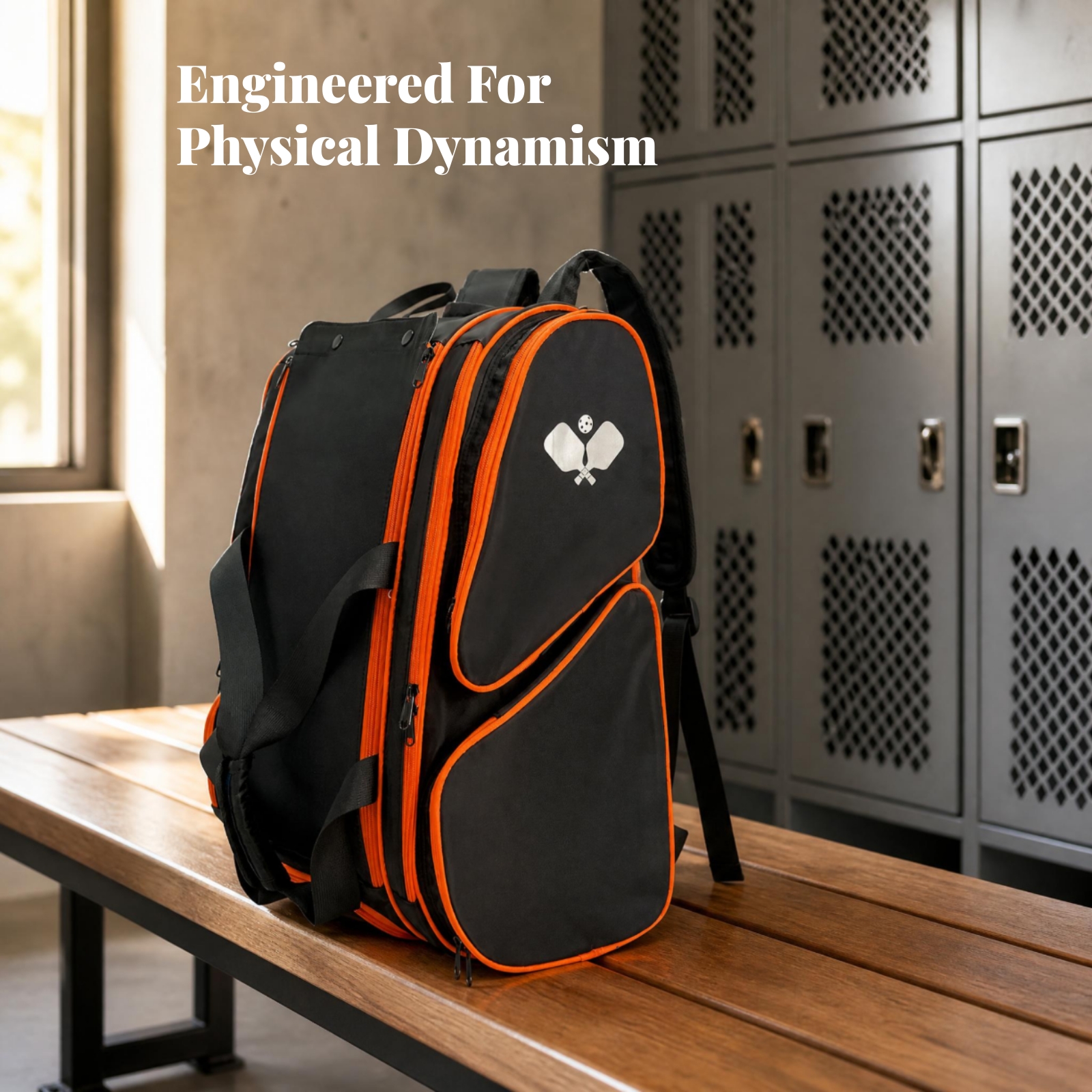 Backpack Racket Bag - กระเป๋าใส่ไม้เทนนิสแบบมีซิป กระเป๋าเป้สะพายหลังสำหรับใส่ไม้ปิคเคิลบอล สายสะพายไหล่บุนวม กระเป๋าใส่ไม้เทนนิสมีช่องใส่ของหลายช่อง กระเป๋าเป้สะพายหลังสำหรับใส่ไม้เทนนิส