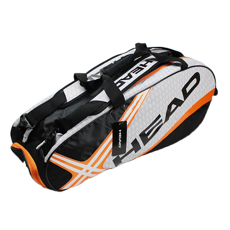 Badminton Xxl - HEAD กระเป๋าใส่ไม้เทนนิสความจุขนาดใหญ่สำหรับไม้เทนนิส 3-6 ชิ้น กระเป๋าใส่ไม้แบดมินตันสควอชพร้อมช่องใส่รองเท้าแยกต่างหาก