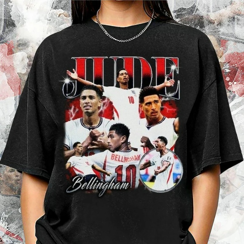 Badminton England - เสื้อยืดลำลองแขนสั้นพิมพ์ลายวินเทจปี 2026 เบลลิงแฮม สำหรับผู้ชายและผู้หญิง ทีมชาติอังกฤษ ผ้าฝ้ายเนื้อนุ่ม