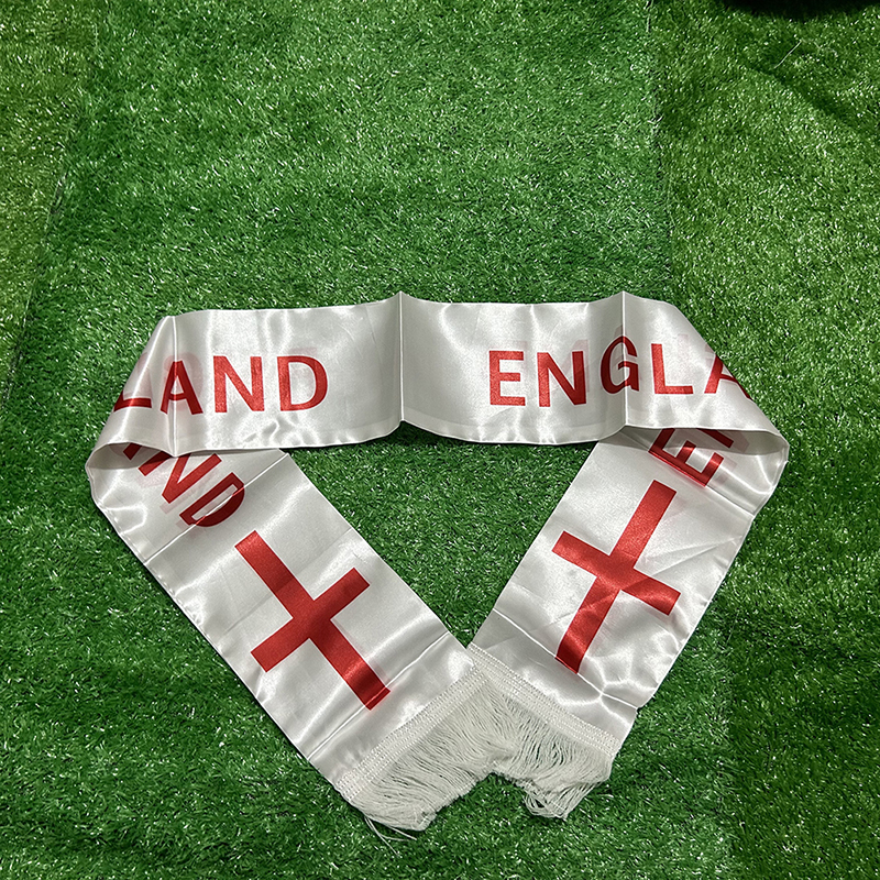 Badminton England - (สกายแฟล็ก) ผ้าพันคอทีมชาติอังกฤษ ขนาด 14x130 ซม. พิมพ์ลายสองด้าน