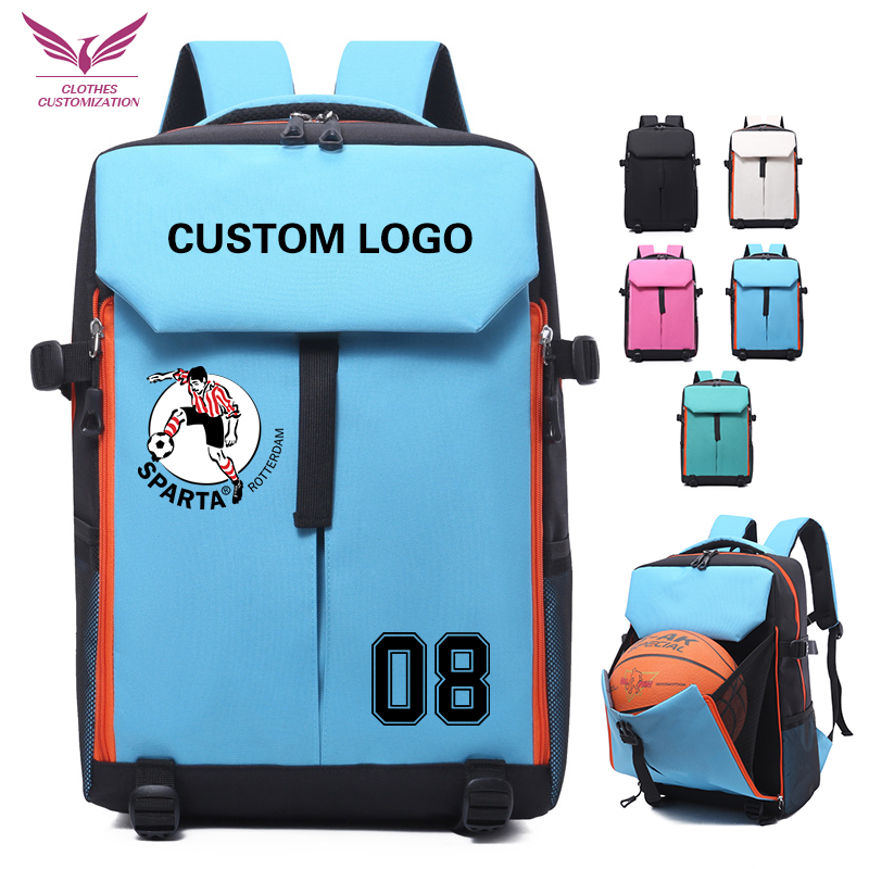 Badminton Logo - กระเป๋าบาสเก็ตบอล โลโก้สั่งทำพิเศษ กระเป๋าเป้สำหรับไม้แบดมินตันและเทนนิส ปรับแต่งได้ตามต้องการ กระเป๋ากีฬาขนาดใหญ่ กระเป๋านักเรียน