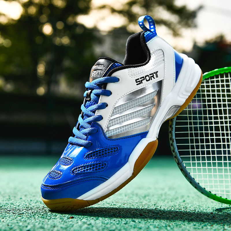 Badminton Xxl - รองเท้าเทนนิสและแบดมินตันแบบมืออาชีพสำหรับทุกเพศ ขนาดใหญ่ ระบายอากาศได้ดี น้ำหนักเบา ยืดหยุ่น กันลื่น