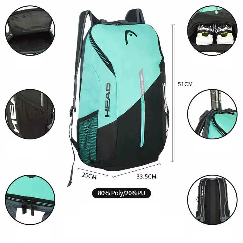 หัวกระเป๋าเป้สะพายหลังเทนนิสทั - Backpack Racket Bag บทวิจารณ์และราคา