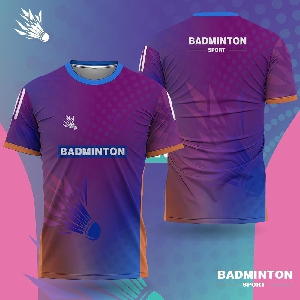 เสื้อแบดมินตันผู้ชายลายไล่สีพิ - Badminton Logo บทวิจารณ์และราคา
