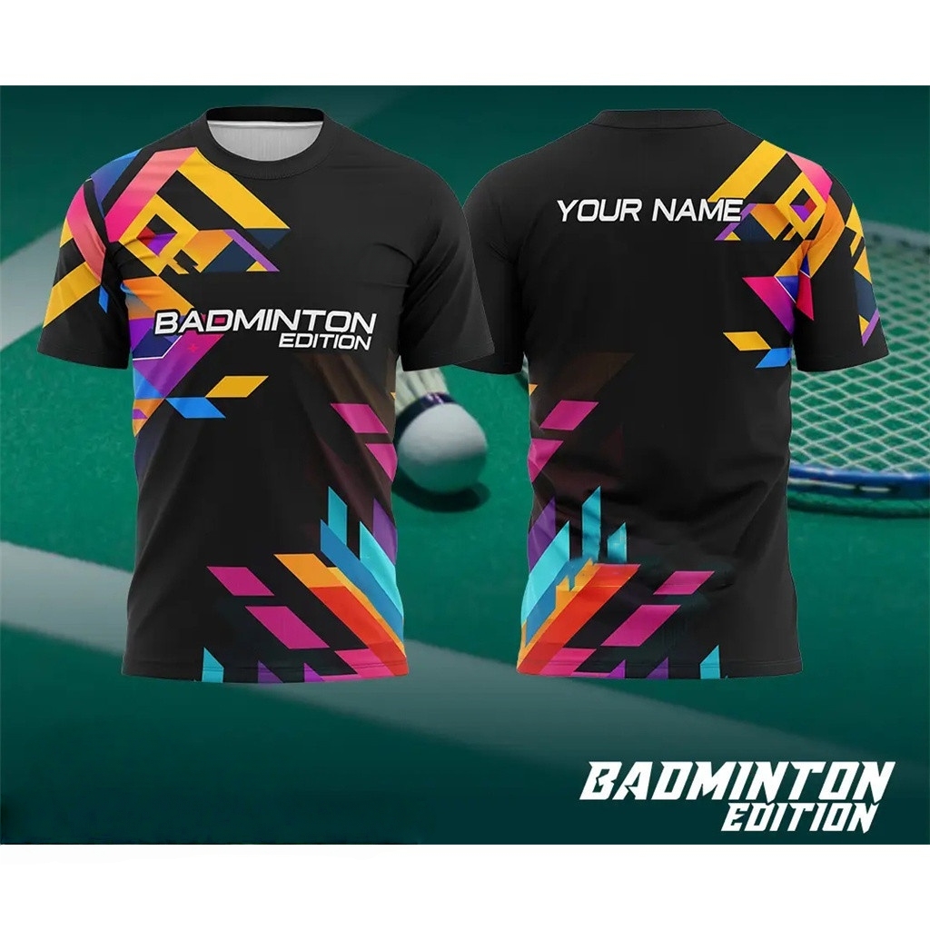 เสื้อแบดมินตันผู้ชายลายไล่สีพิ - Badminton Logo บทวิจารณ์และราคา