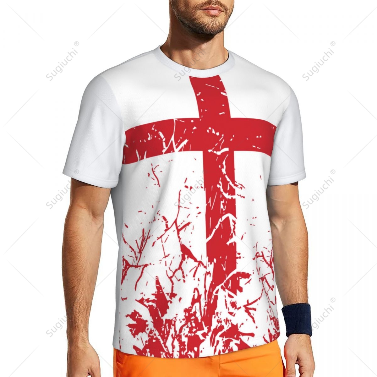 เสื้อยืดออกกำลังกายผู้ชายลายธง - Badminton England บทวิจารณ์และราคา