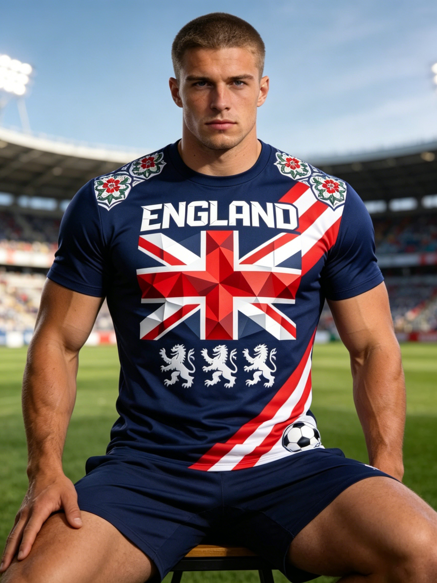 เสื้อยืดแขนสั้นพิมพ์ลายธงชาติอ - Badminton England บทวิจารณ์และราคา