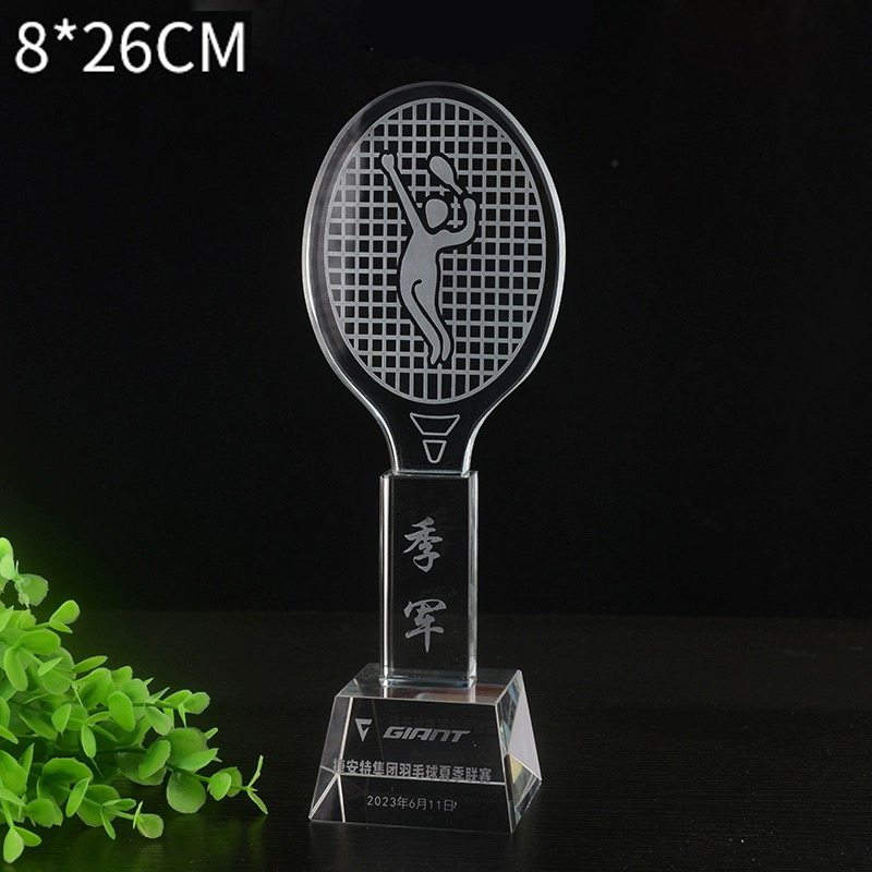 ที่กําหนดเองคริสตัลถ้วยรางวัลแ - Badminton Logo บทวิจารณ์และราคา